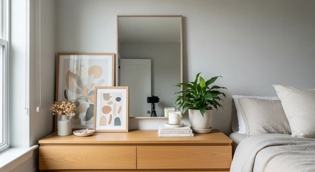 layered mirror dresser decor bedroom ideas