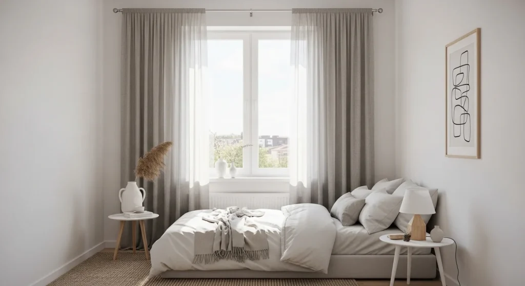 minimal curtain rod bedroom window decor ideas
