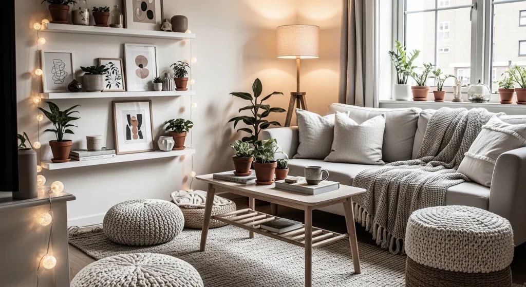 small plant decor cozy small apartment living room