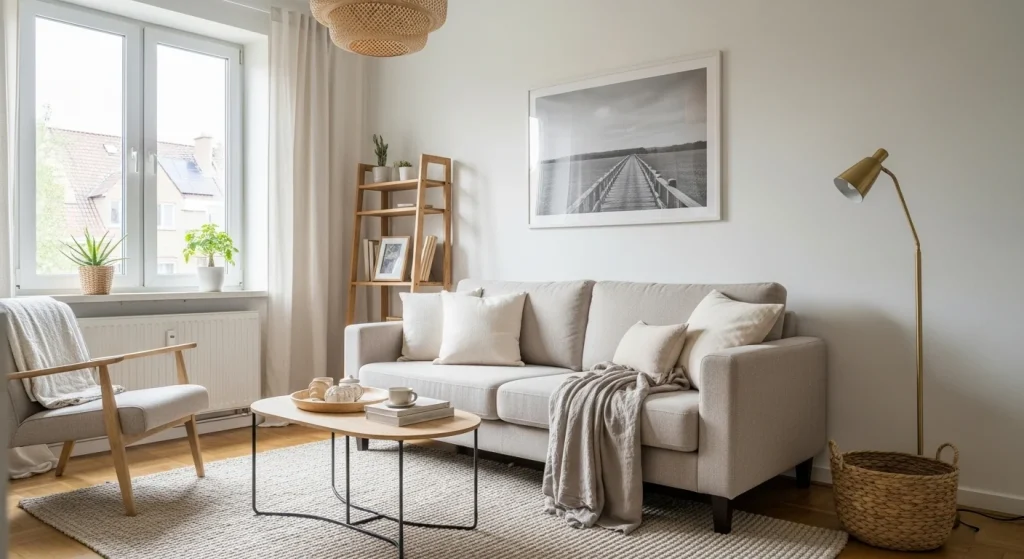 neutral small apartment living room ideas