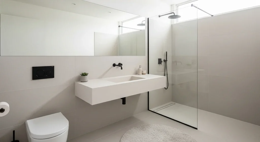 modern fixtures minimal small apartment bathroom ideas