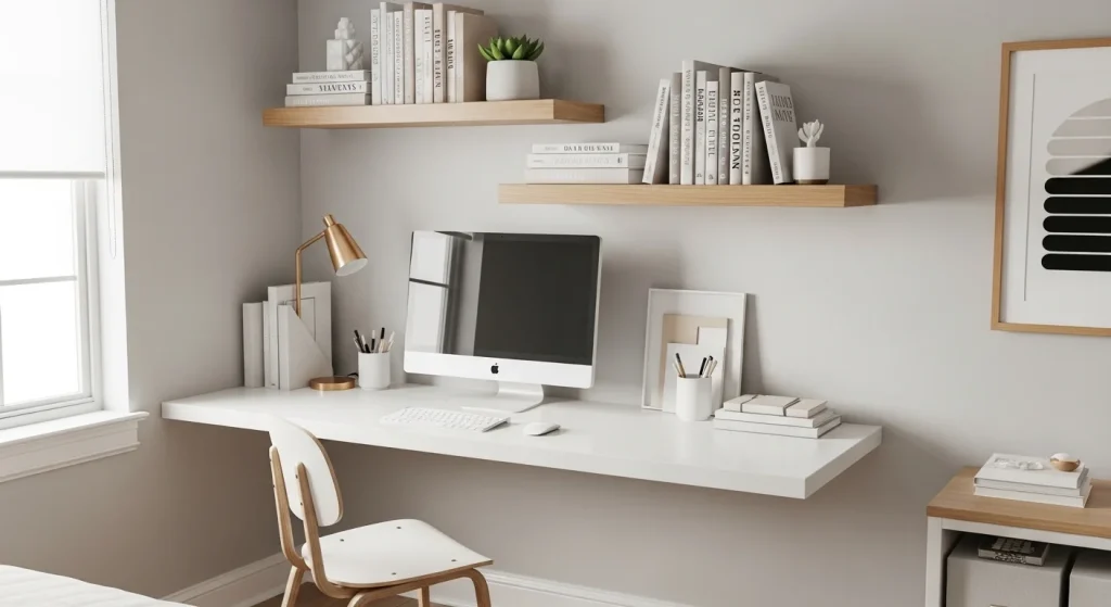 shelf organizers small apartment workspace ideas
