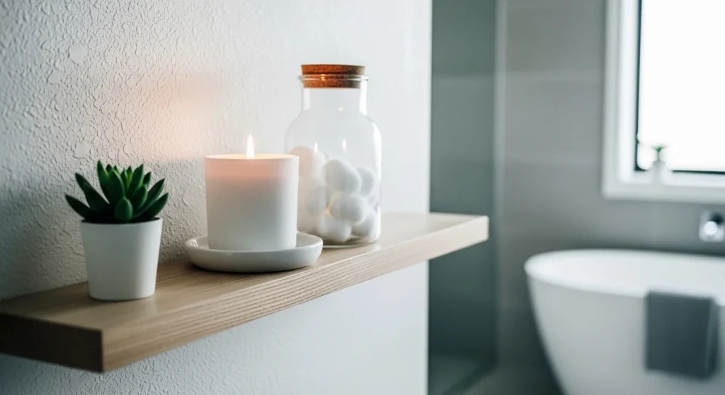 minimalist decor small apartment bathroom shelf ideas