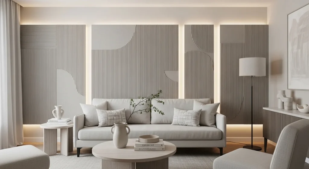 wall panels small apartment living room wall decor ideas