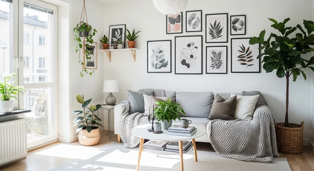 indoor plants scandinavian small apartment decor ideas