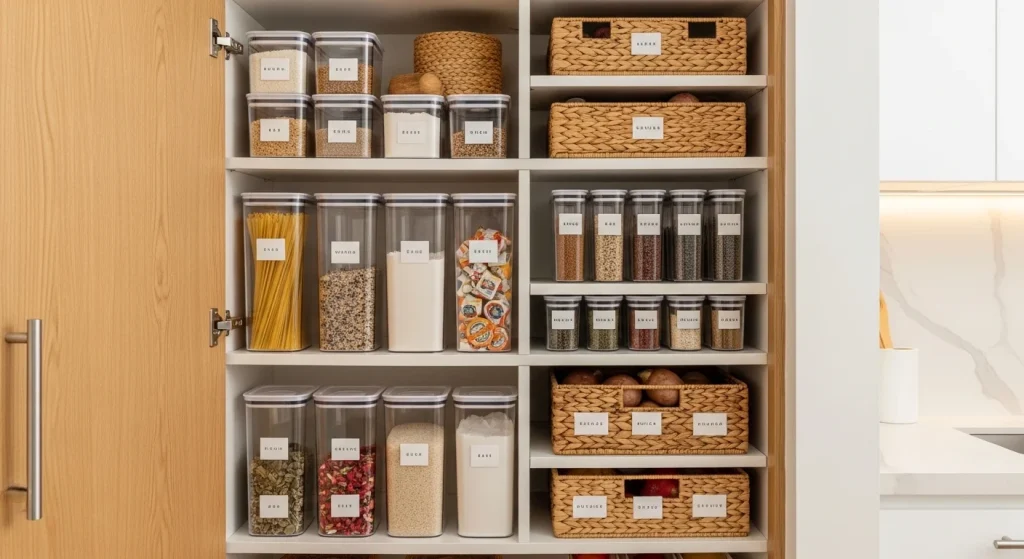 Stackable containers for kitchen organization
