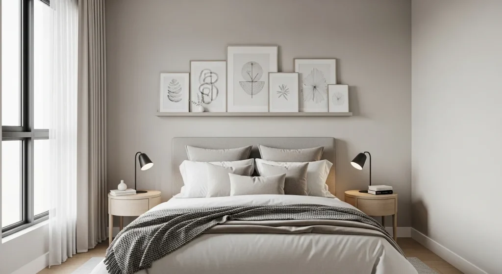 floating shelf wall art bedroom decor