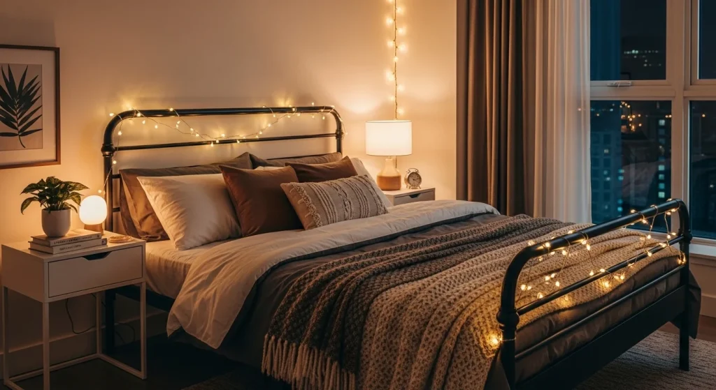  fairy lights bed frame bedroom fairy light ideas