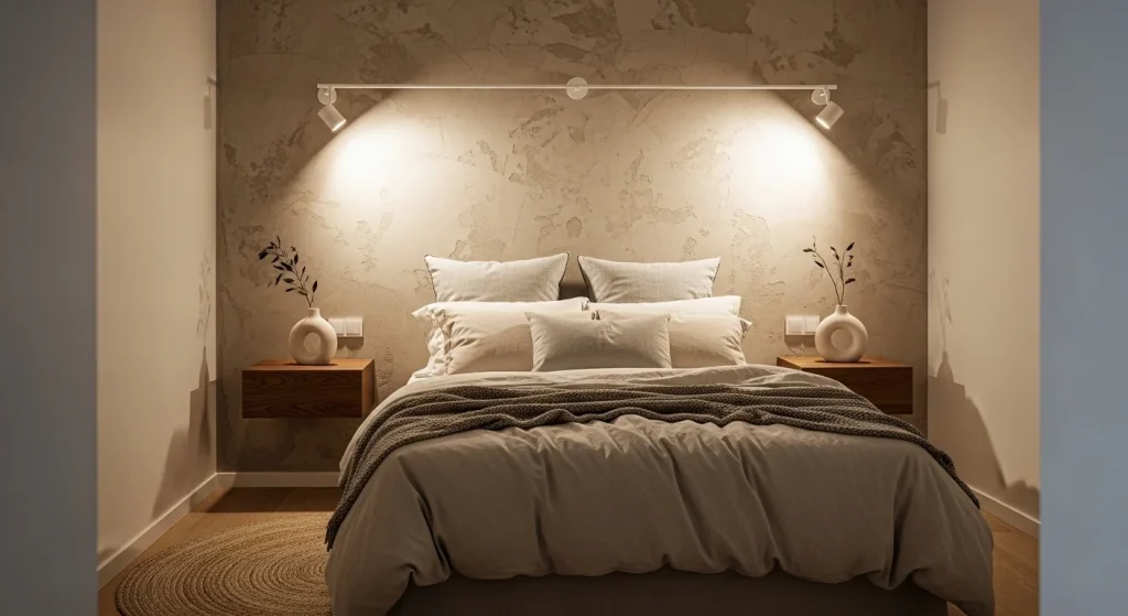 textured plaster bedroom accent wall ideas