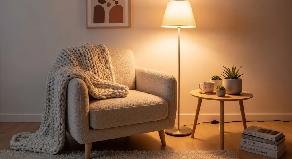 cozy chair corner small apartment living room decor