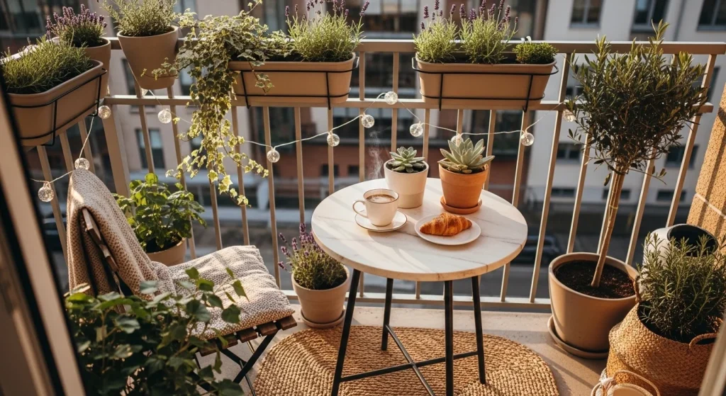 balcony table small apartment balcony decor ideas

