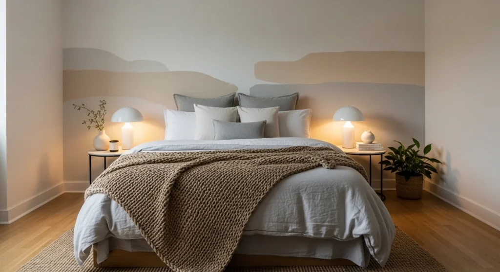 abstract paint bedroom accent wall ideas
