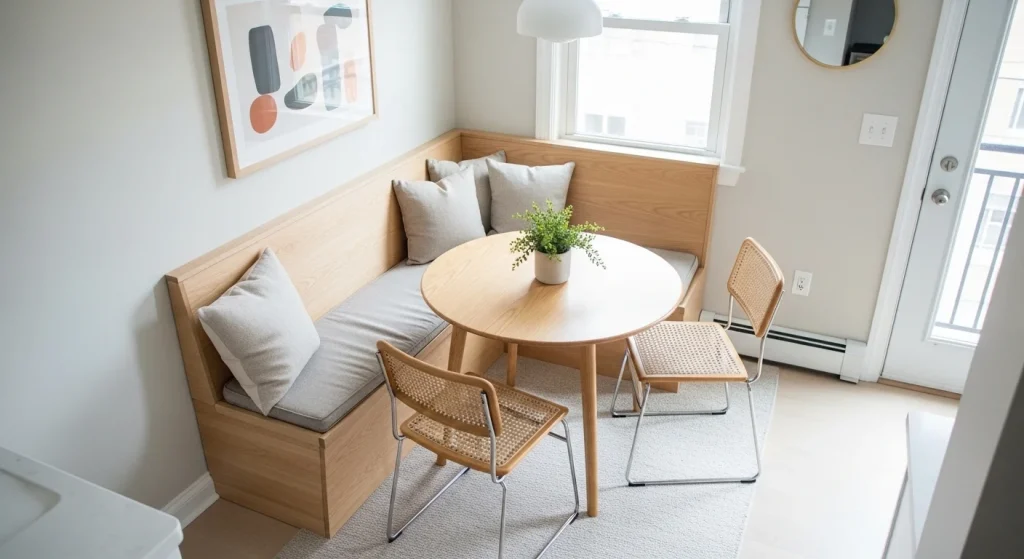 bench seating small apartment dining area ideas