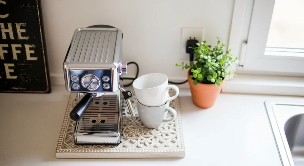 coffee station small apartment kitchen counter decor ideas