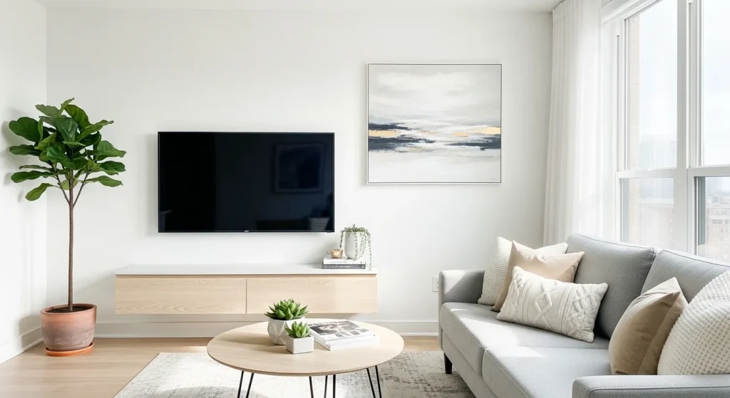 TV wall modern small apartment decor ideas