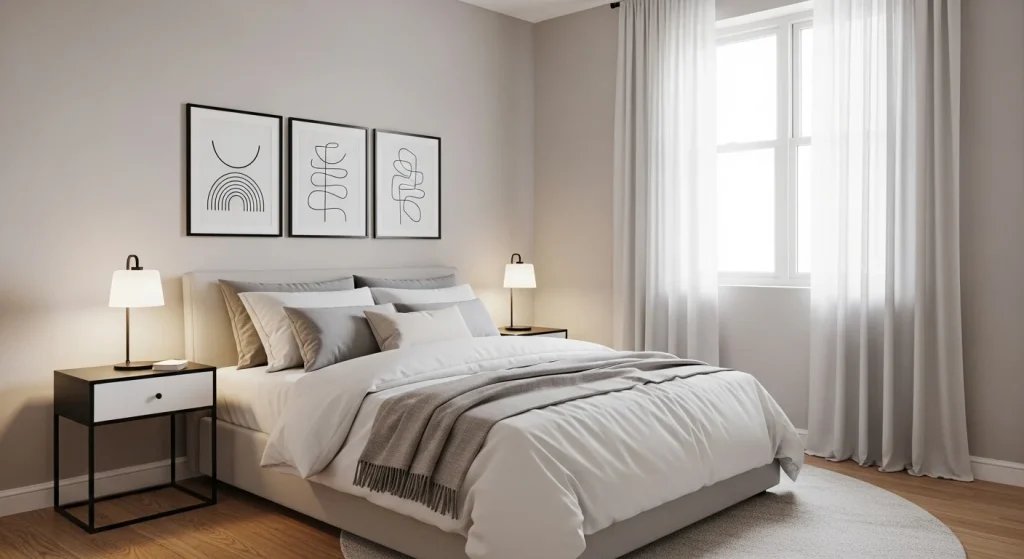 line art bedroom wall art ideas