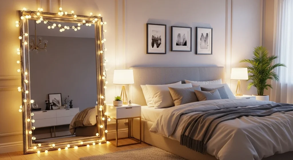 fairy lights mirror bedroom fairy light ideas
