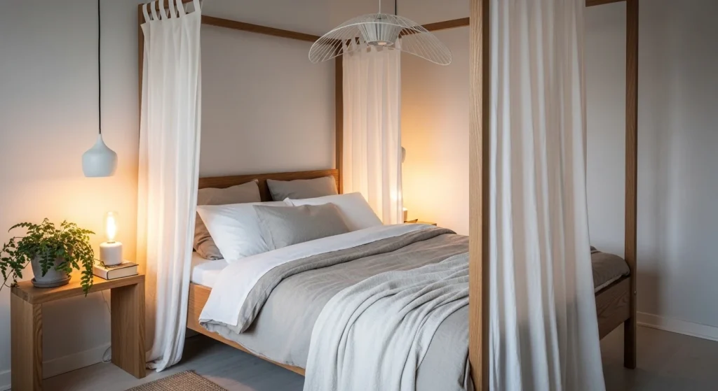 Scandinavian bedroom canopy ideas