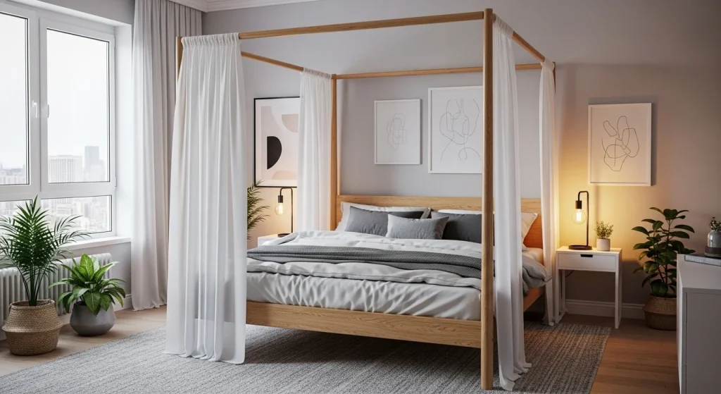 fabric shade bedside lighting ideas