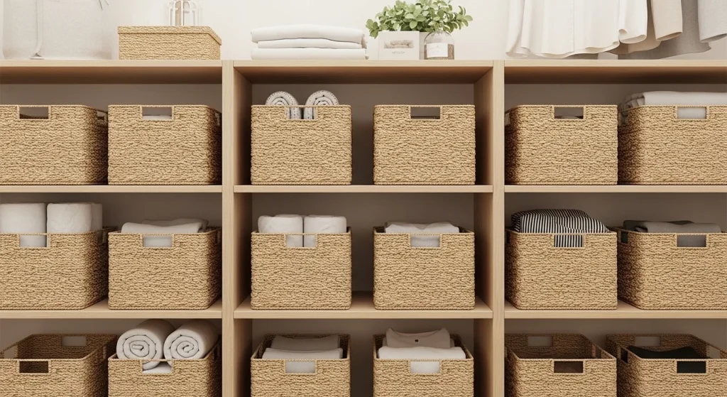 basket small bedroom wardrobe organization