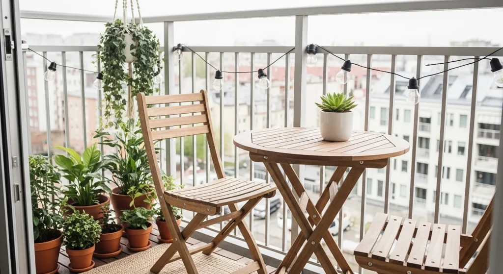 foldable furniture small apartment balcony decor ideas
