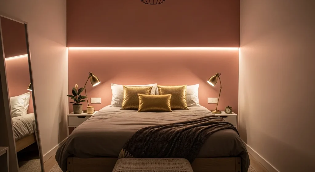  blush pink bedroom accent wall ideas