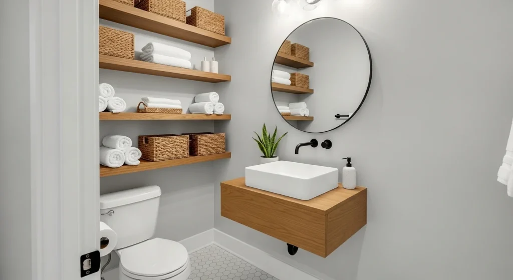 over toilet storage small apartment bathroom ideas
