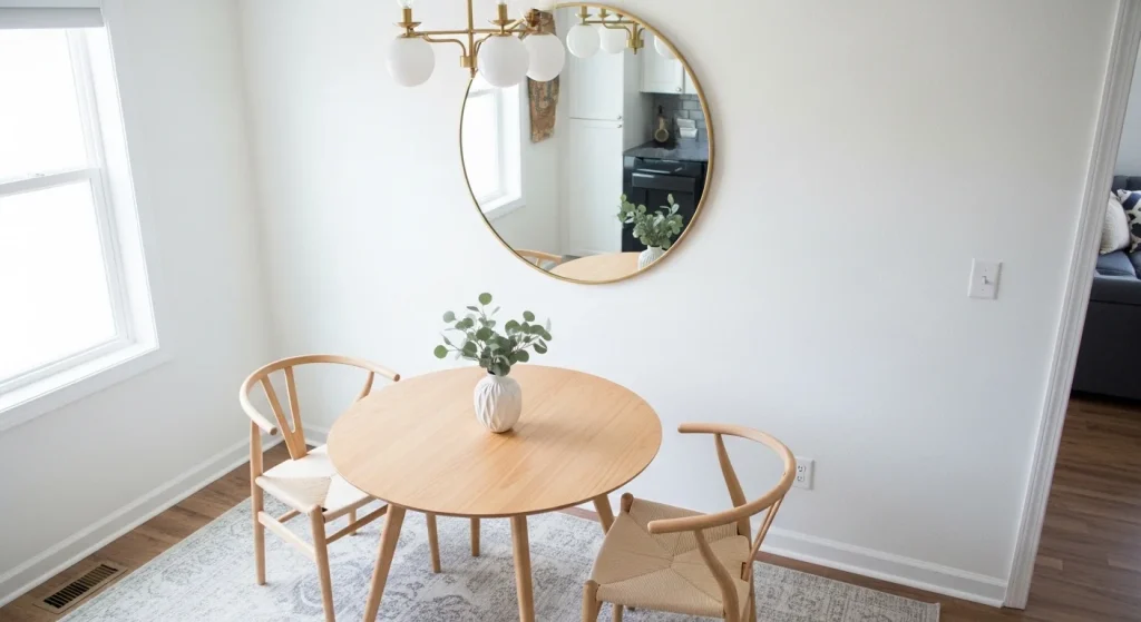 dining mirror small apartment dining area decor ideas