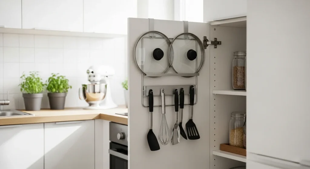 cabinet door organizer small apartment kitchen organization ideas