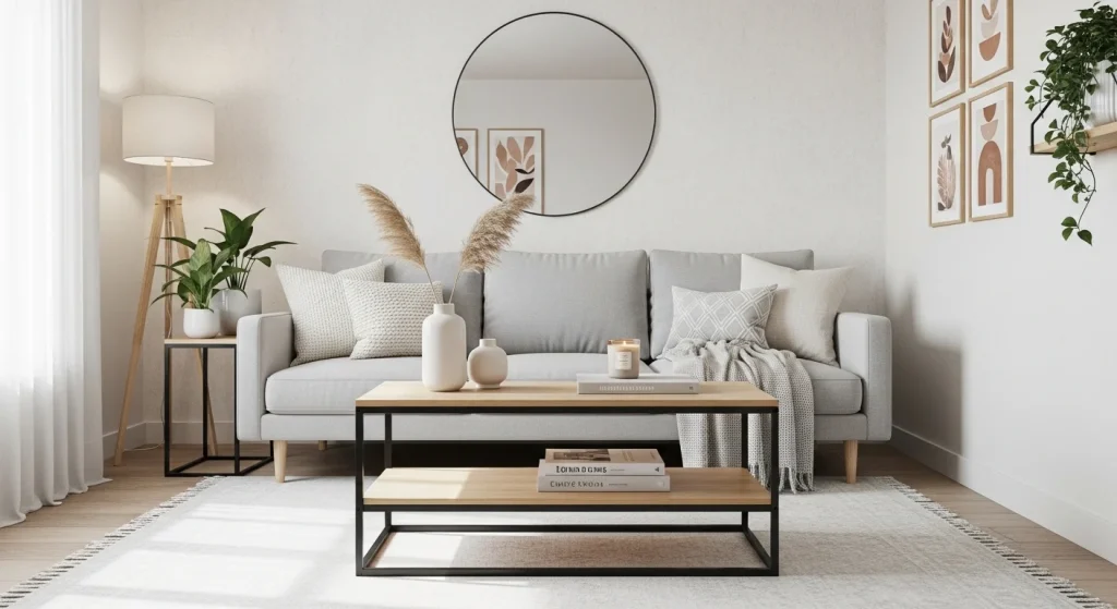 sleek coffee table modern small apartment decor ideas