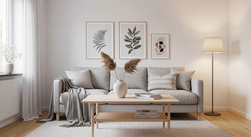 neutral sofa minimalist small apartment decor ideas