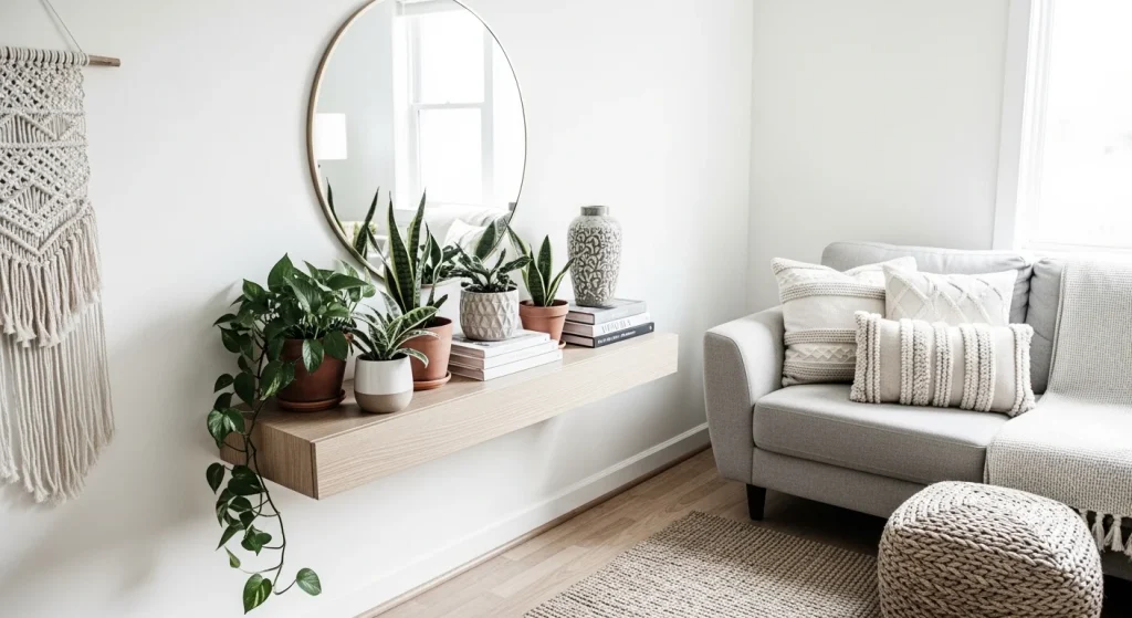 console plant decor small apartment plant decor ideas