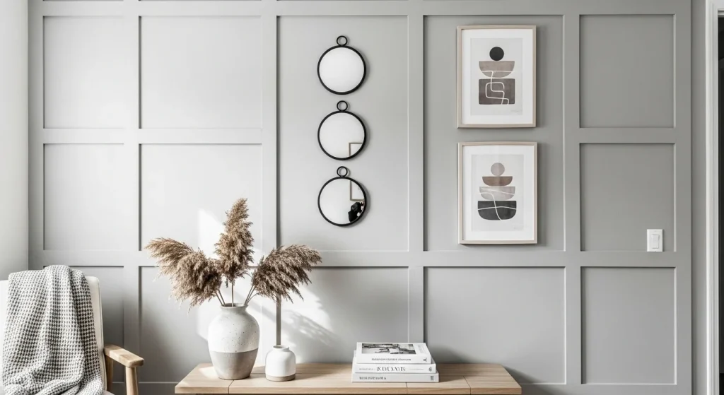 grid molding small apartment wall panel ideas