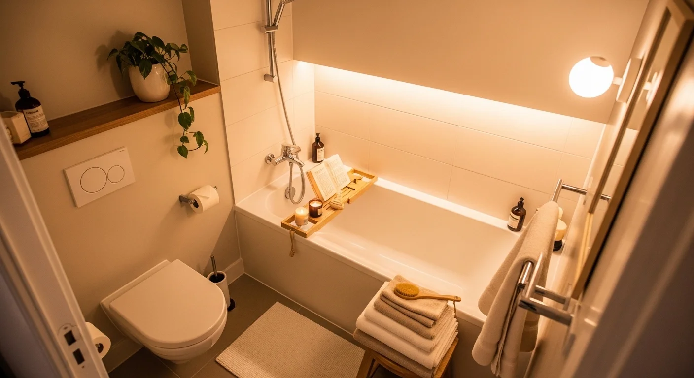 cozy small apartment bathroom decor