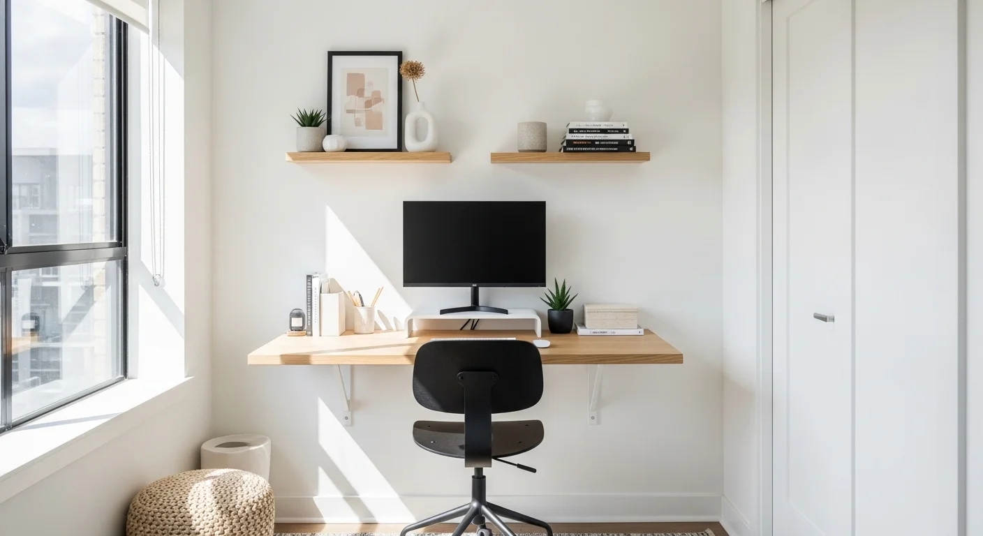 small apartment workspace ideas modern compact home office setup