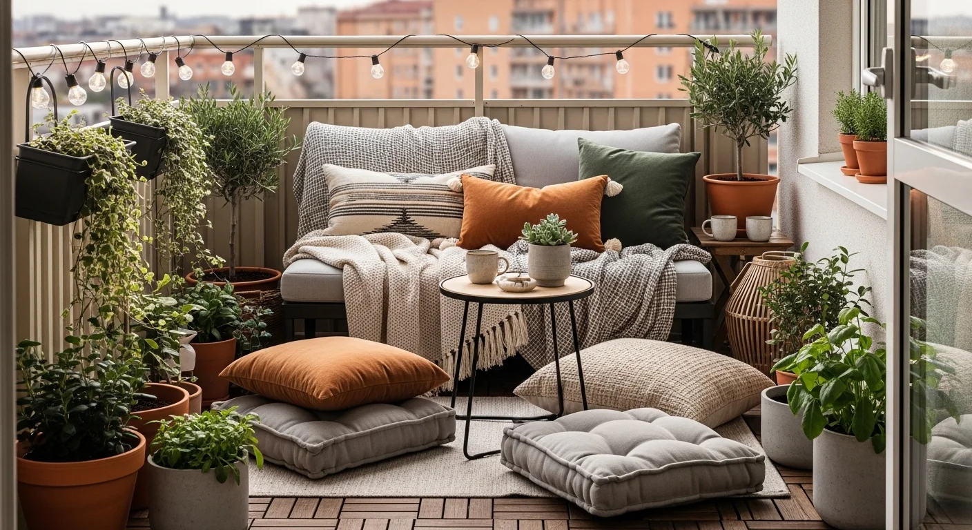 small apartment balcony seating ideas cozy apartment balcony seating
