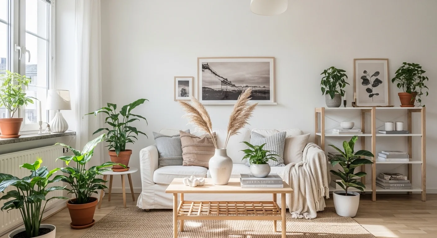 scandinavian small apartment decor ideas with white and wood interior