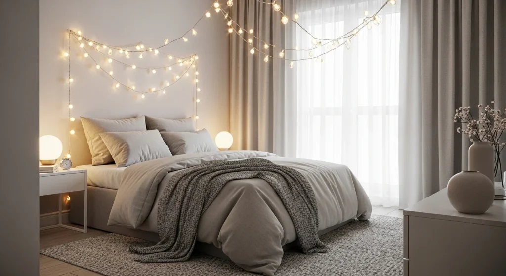 bedroom fairy light ideas
