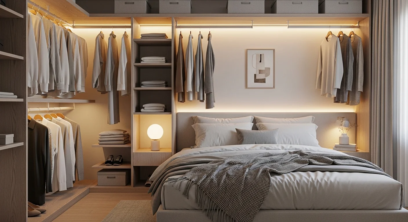 small bedroom wardrobe organization ideas