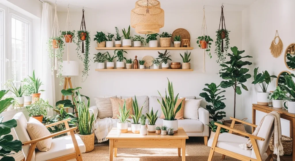 small apartment plant decor ideas with indoor plants