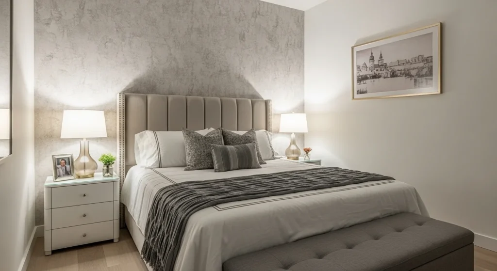 bedroom accent wall ideas for small apartment bedroom