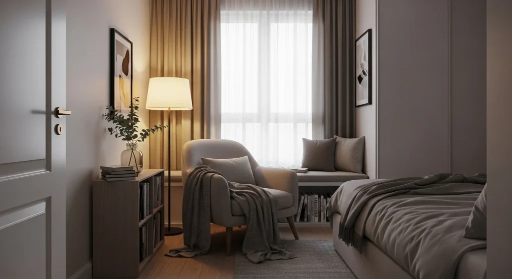 small bedroom reading nook