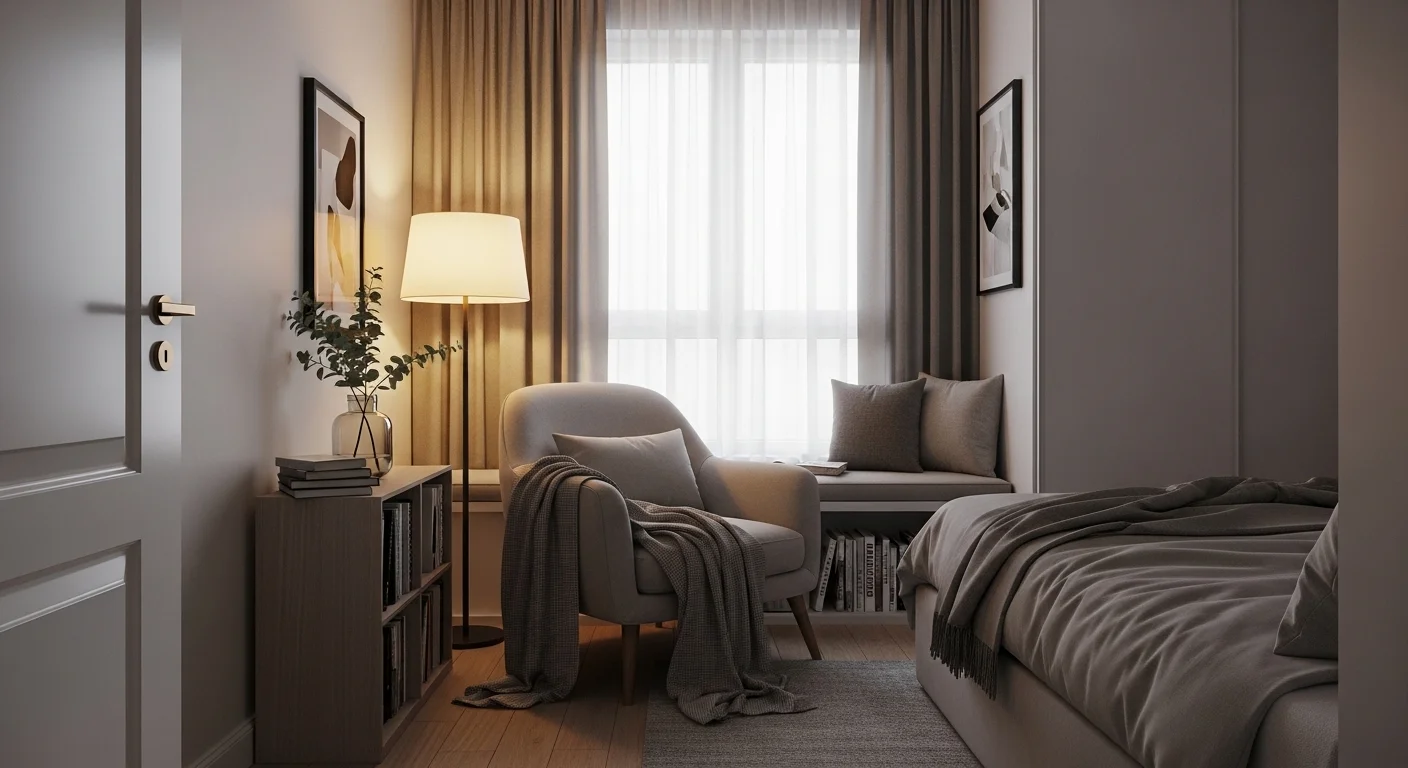 small bedroom reading nook