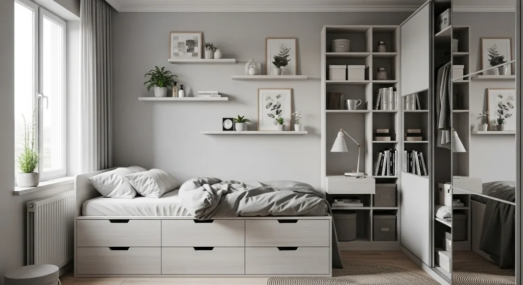 small apartment bedroom storage ideas with smart built in storage solutions