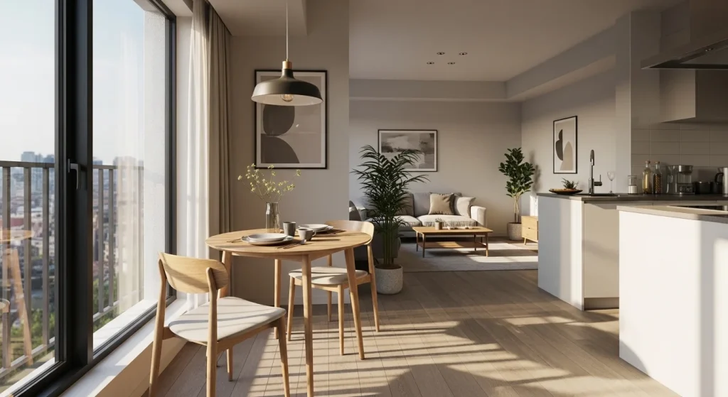 Window dining corner cozy apartment