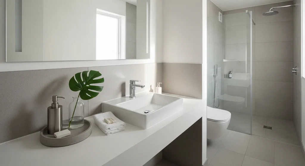 Bathroom sink tray decor