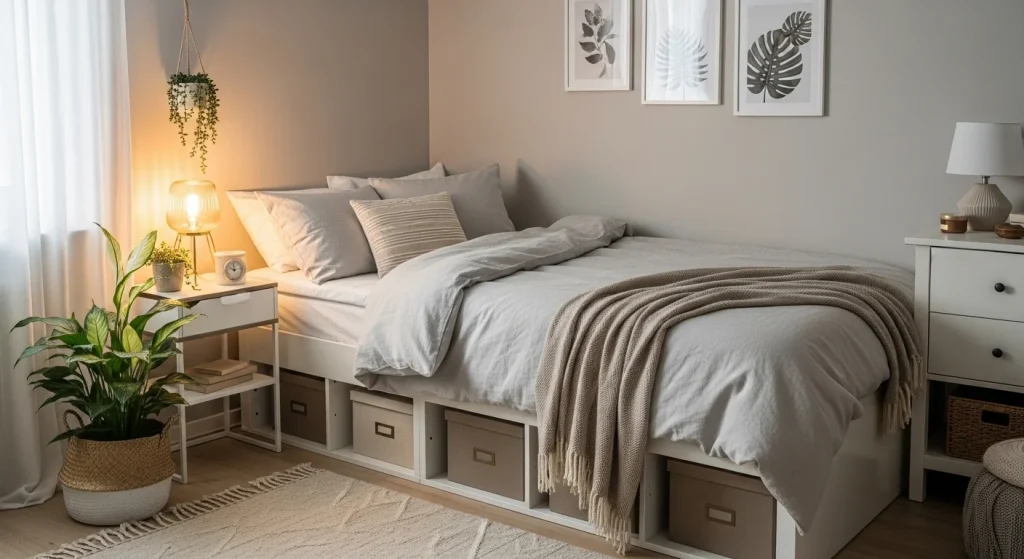 Under bed storage for small bedroom organization