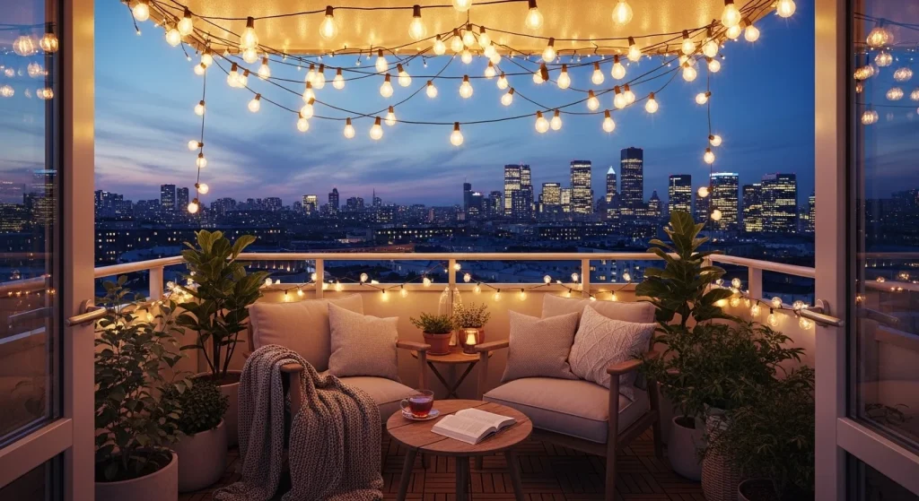 String light balcony cozy
