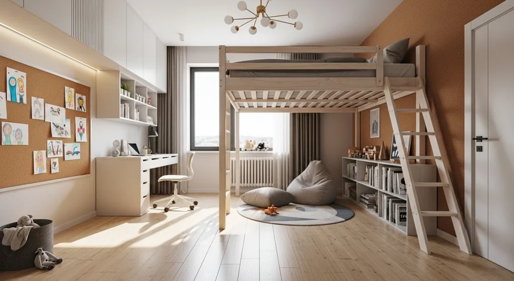 Loft bed kids room