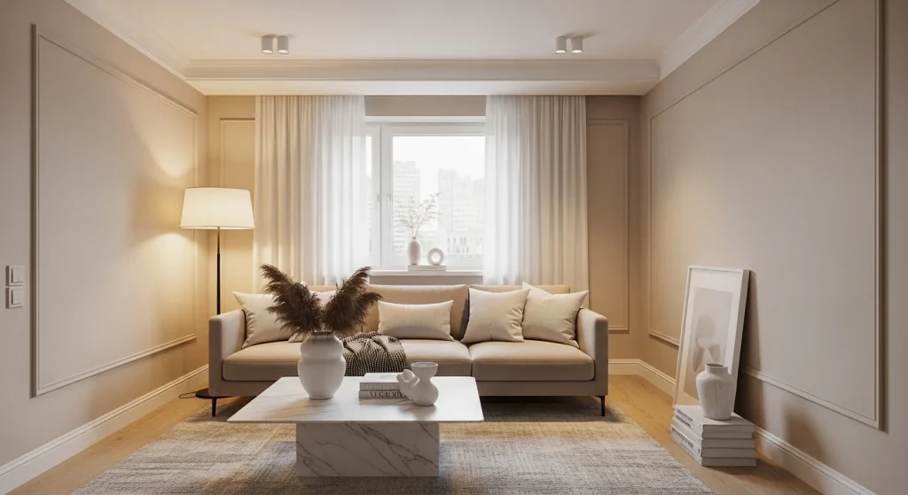 Neutral color small apartment aesthetic